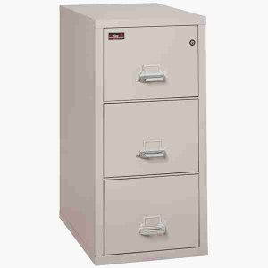 FireKing 3-2144-2 Two-Hour Vertical Fire File Cabinet with High Security Medeco Lock in Platinum Color
