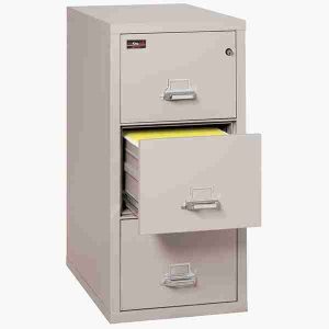 FireKing 3-2144-2 Two-Hour Vertical Fire File Cabinet with High Security Medeco Lock in Platinum Color