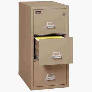 FireKing 3-2144-2 Two-Hour Vertical Fire File Cabinet with High Security Medeco Lock in Taupe Color