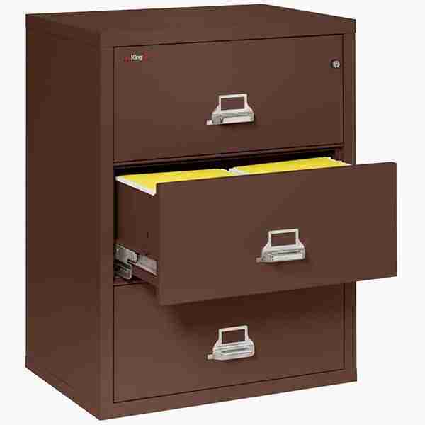 FireKing 3-3122-C Lateral Fire File Cabinet with High Security Medeco Key Lock in Brown Color