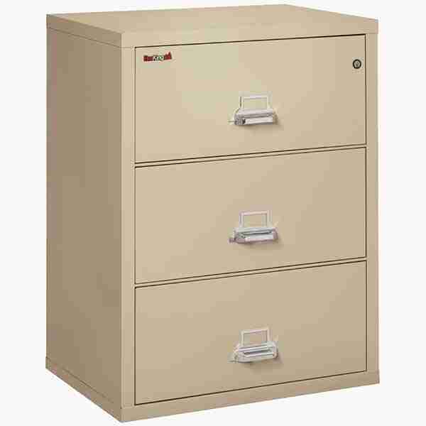 FireKing 3-3122-C Lateral Fire File Cabinet with High Security Medeco Key Lock in Parchment Color