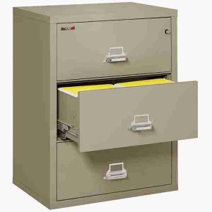 FireKing 3-3122-C Lateral Fire File Cabinet with High Security Medeco Key Lock in Pewter Color