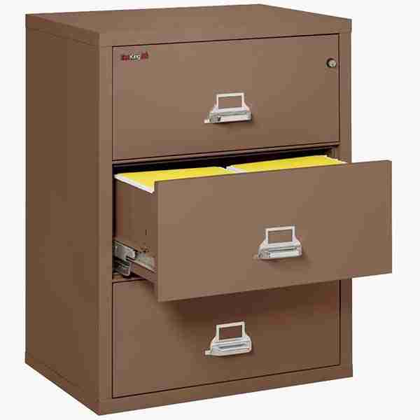 FireKing 3-3122-C Lateral Fire File Cabinet with High Security Medeco Key Lock in Tan Color
