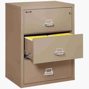 FireKing 3-3122-C Lateral Fire File Cabinet with High Security Medeco Key Lock in Taupe Color