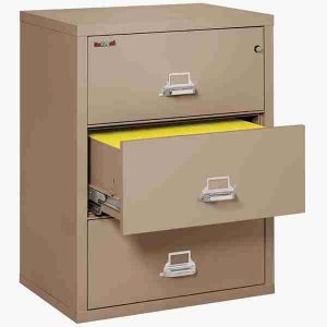 FireKing 3-3122-C Lateral Fire File Cabinet with High Security Medeco Key Lock in Taupe Color