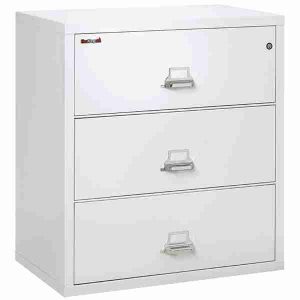 FireKing 3-3822-C Lateral Fire File Cabinet with Medeco High Security Key Lock in Arctic White Color