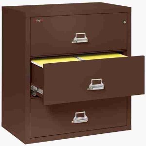 FireKing 3-3822-C Lateral Fire File Cabinet with Medeco High Security Key Lock in Brown Color