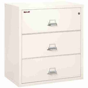 FireKing 3-3822-C Lateral Fire File Cabinet with Medeco High Security Key Lock in Ivory White Color
