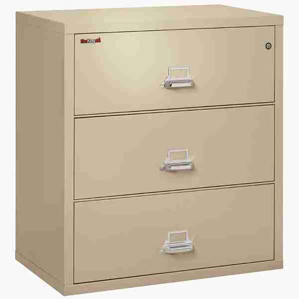 FireKing 3-3822-C Lateral Fire File Cabinet with Medeco High Security Key Lock in Parchment Color