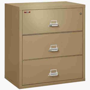 FireKing 3-3822-C Lateral Fire File Cabinet with Medeco High Security Key Lock in Sand Color