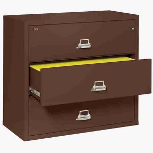 FireKing 3-4422-C Lateral Fire File Cabinet with Medeco High Security Key Lock in Brown Color