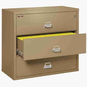 FireKing 3-4422-C Lateral Fire File Cabinet with Medeco High Security Key Lock in Sand Color