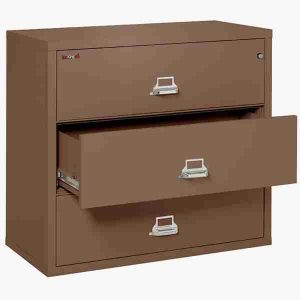 FireKing 3-4422-C Lateral Fire File Cabinet with Medeco High Security Key Lock in Tan Color