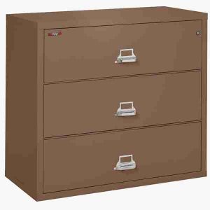 FireKing 3-4422-C Lateral Fire File Cabinet with Medeco High Security Key Lock in Tan Color