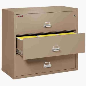FireKing 3-4422-C Lateral Fire File Cabinet with Medeco High Security Key Lock in Taupe Color