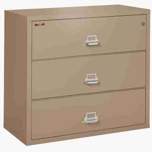 FireKing 3-4422-C Lateral Fire File Cabinet with Medeco High Security Key Lock in Taupe Color