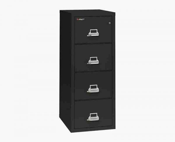 FireKing 4-1825-C Fire File Cabinet with Key Lock Security in Black Color