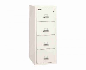 FireKing 4-1825-C Fire File Cabinet with Key Lock Security in Arctic White Color