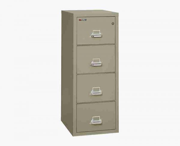 FireKing 4-1825-C Fire File Cabinet with Key Lock Security in Pewter Color