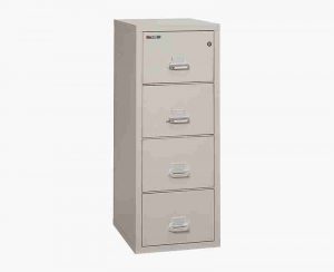 FireKing 4-1825-C Fire File Cabinet with Key Lock Security in Platinum Color