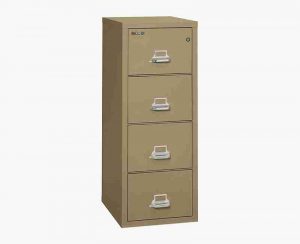 FireKing 4-1825-C Fire File Cabinet with Key Lock Security in Sand Color