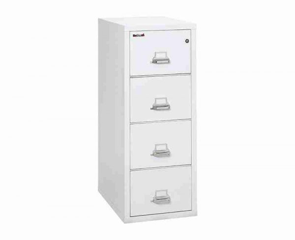 FireKing 4-1831-C Fire Rated Vertical File Cabinet with Key Lock in Arctic White Color