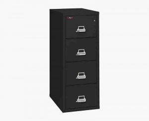 FireKing 4-1831-C Fire Rated Vertical File Cabinet with Key Lock in Black Color