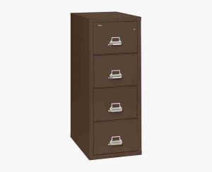 FireKing 4-1831-C Fire Rated Vertical File Cabinet with Key Lock in Brown Color