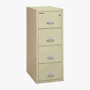 FireKing 4-1831-C Fire Rated Vertical File Cabinet with Key Lock in Parchment Color