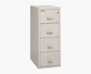 FireKing 4-1831-C Fire Rated Vertical File Cabinet with Key Lock in Platinum Color