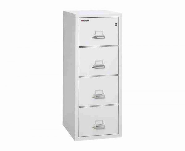 FireKing 4-2125-C Fire Rated Vertical File Cabinet with Key Lock in Arctic White Color