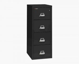 FireKing 4-2125-C Fire Rated Vertical File Cabinet with Key Lock in Black Color