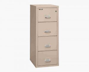 FireKing 4-2125-C Fire Rated Vertical File Cabinet with Key Lock in Champagne Color