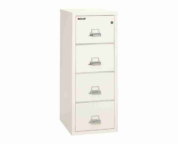 FireKing 4-2125-C Fire Rated Vertical File Cabinet with Key Lock in Ivory White Color