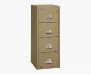FireKing 4-2125-C Fire Rated Vertical File Cabinet with Key Lock in Sand Color