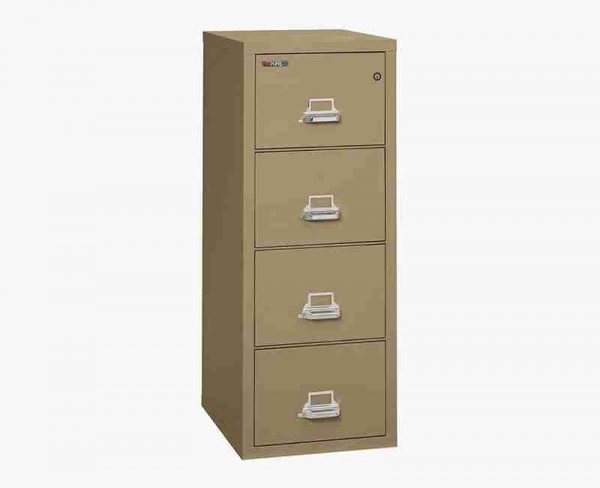 FireKing 4-2125-C Fire Rated Vertical File Cabinet with Key Lock in Sand Color