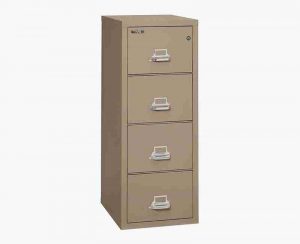 FireKing 4-2125-C Fire Rated Vertical File Cabinet with Key Lock in Taupe Color