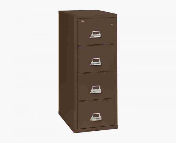 FireKing 4-2131-C Fire Rated Vertical File Cabinet with Key Lock in Brown Color