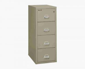 FireKing 4-2131-C Fire Rated Vertical File Cabinet with Key Lock in Pewter Color