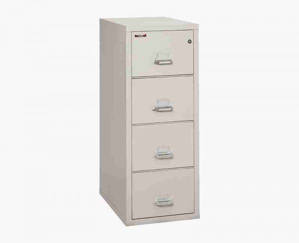 FireKing 4-2131-C Fire Rated Vertical File Cabinet with Key Lock in Platinum Color