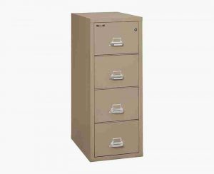 FireKing 4-2131-C Fire Rated Vertical File Cabinet with Key Lock in Taupe Color