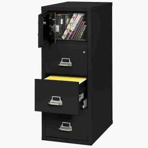 FireKing 4-2131-CSF Safe In A File Cabinet with High Security Medeco Lock in Black Color