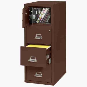 FireKing 4-2131-CSF Safe In A File Cabinet with High Security Medeco Lock in Brown Color
