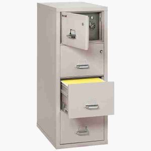 FireKing 4-2131-CSF Safe In A File Cabinet with High Security Medeco Lock in Platinum Color
