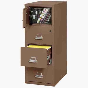 FireKing 4-2131-CSF Safe In A File Cabinet with High Security Medeco Lock in Tan Color