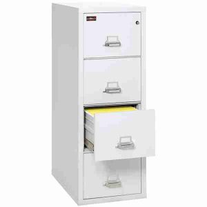 FireKing 4-2157-2 Two Hour Fire File Cabinet with Medeco High Security Lock in Arctic White Color
