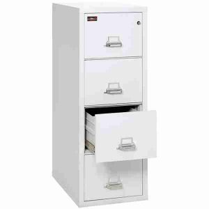 FireKing 4-2157-2 Two Hour Fire File Cabinet with Medeco High Security Lock in Arctic White Color