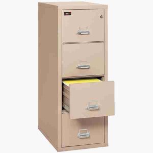 FireKing 4-2157-2 Two Hour Fire File Cabinet with Medeco High Security Lock in Champagne Color