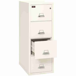 FireKing 4-2157-2 Two Hour Fire File Cabinet with Medeco High Security Lock in Ivory White Color