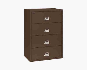 FireKing 4-3822-C Lateral Fire Rated File Cabinet with Key Lock in Brown Color
